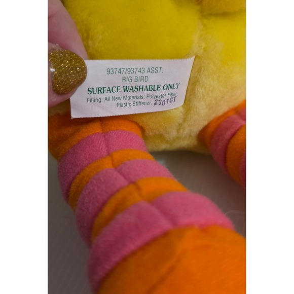 Big Bird Sesame Street Plush Stuffed Animal Fisher-Price 2000 Preowned - Picture 10 of 10